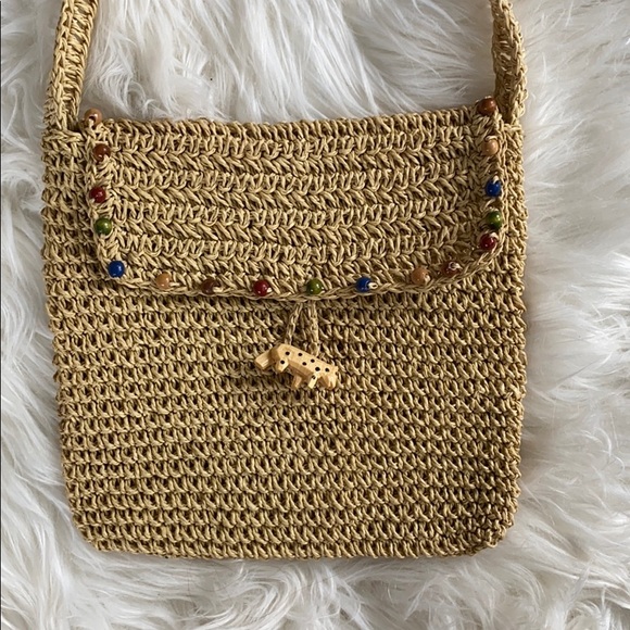 Vintage Straw Crossbody Bag - Picture 2 of 5